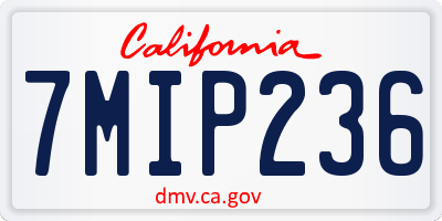 CA license plate 7MIP236
