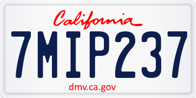 CA license plate 7MIP237