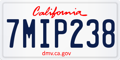 CA license plate 7MIP238