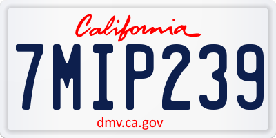 CA license plate 7MIP239