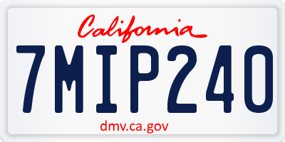 CA license plate 7MIP240