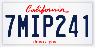 CA license plate 7MIP241