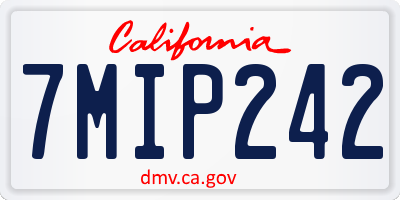 CA license plate 7MIP242