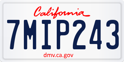 CA license plate 7MIP243