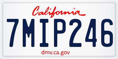 CA license plate 7MIP246