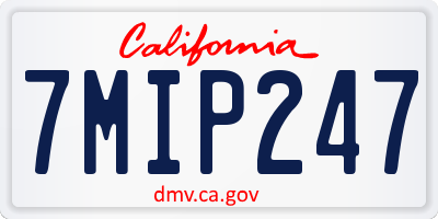 CA license plate 7MIP247