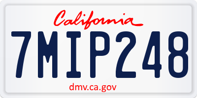 CA license plate 7MIP248