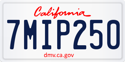 CA license plate 7MIP250