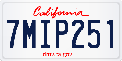 CA license plate 7MIP251