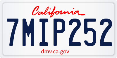 CA license plate 7MIP252