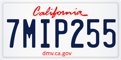 CA license plate 7MIP255