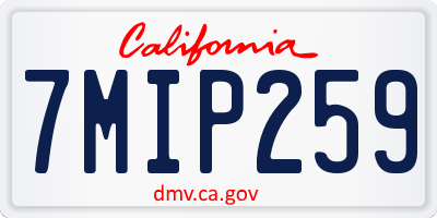 CA license plate 7MIP259