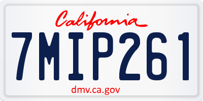 CA license plate 7MIP261