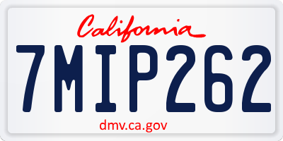 CA license plate 7MIP262