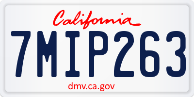 CA license plate 7MIP263