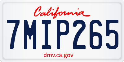 CA license plate 7MIP265