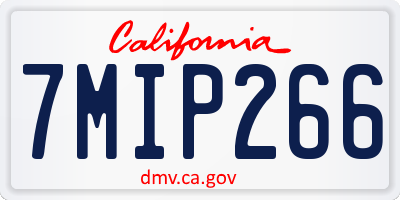 CA license plate 7MIP266