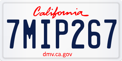 CA license plate 7MIP267
