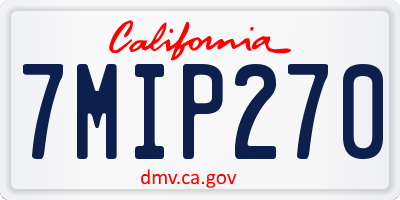 CA license plate 7MIP270