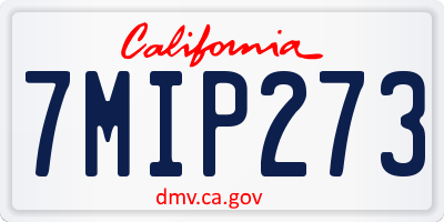 CA license plate 7MIP273