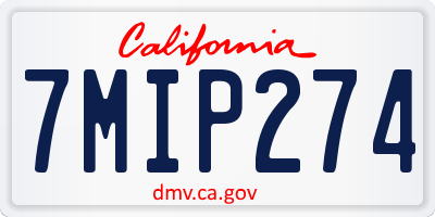 CA license plate 7MIP274