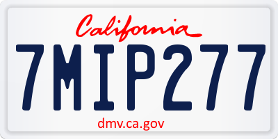 CA license plate 7MIP277