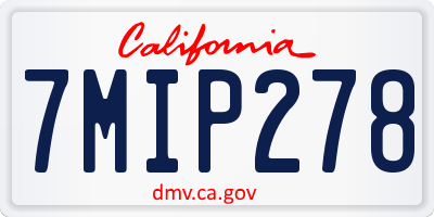 CA license plate 7MIP278