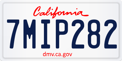 CA license plate 7MIP282