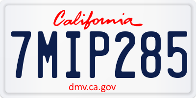 CA license plate 7MIP285