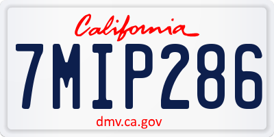 CA license plate 7MIP286