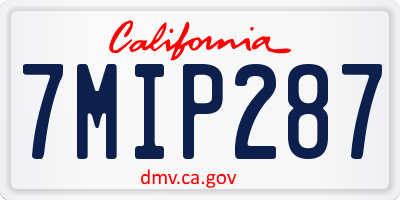 CA license plate 7MIP287