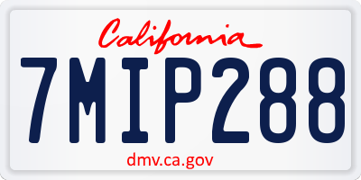 CA license plate 7MIP288