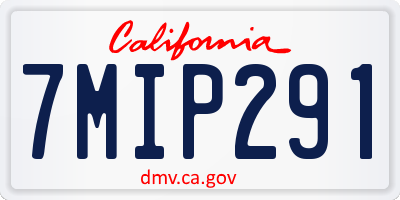 CA license plate 7MIP291