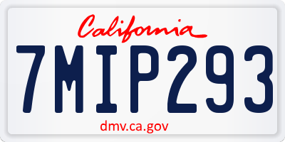 CA license plate 7MIP293