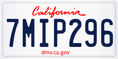CA license plate 7MIP296