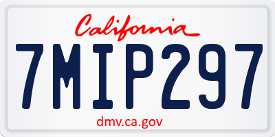 CA license plate 7MIP297