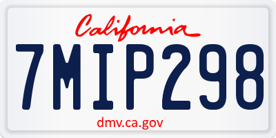 CA license plate 7MIP298
