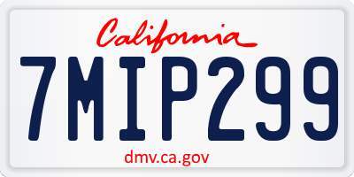 CA license plate 7MIP299