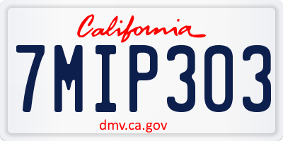 CA license plate 7MIP303