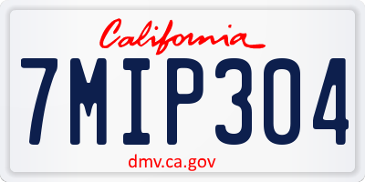CA license plate 7MIP304