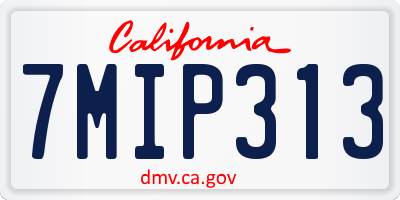 CA license plate 7MIP313