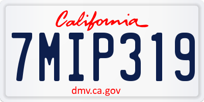 CA license plate 7MIP319