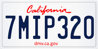 CA license plate 7MIP320