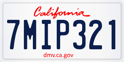 CA license plate 7MIP321