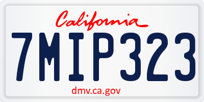CA license plate 7MIP323