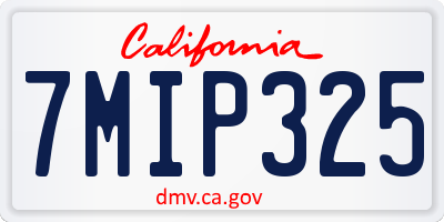 CA license plate 7MIP325