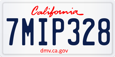 CA license plate 7MIP328