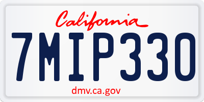 CA license plate 7MIP330