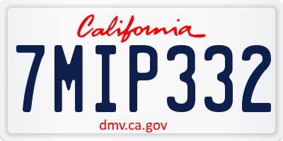 CA license plate 7MIP332