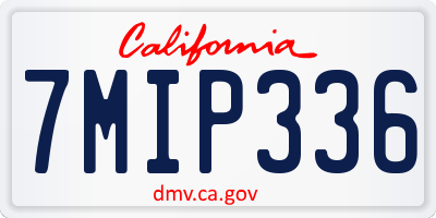 CA license plate 7MIP336
